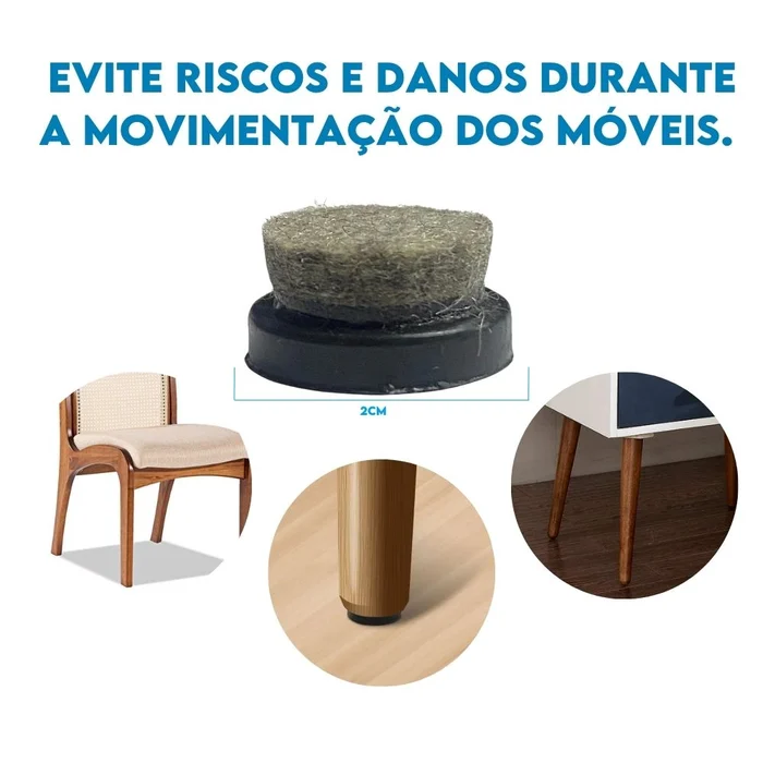 Acessorios para Moveis Sapata Click com Feltro 20mm para moveis (zoom)