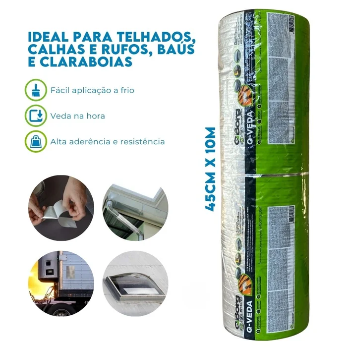 Manta para Telhados Manta Auto Adesiva para Vedação 40cmX10m (zoom)