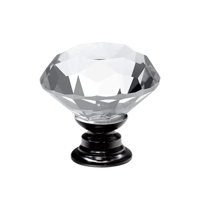 Puxador Cristal Clássico 30mm Preto (zoom)