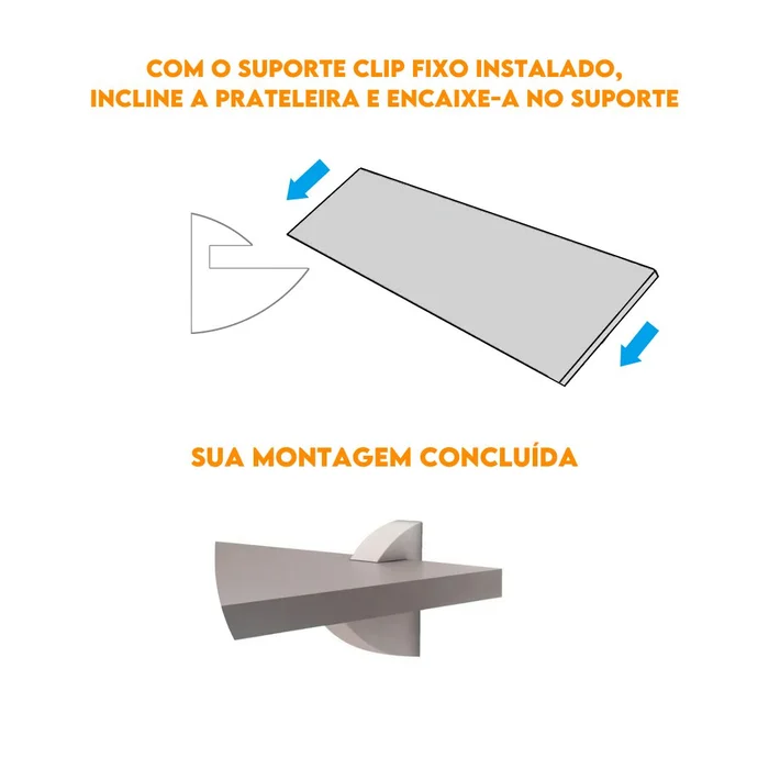 Prateleira Prateleira 60x20cm de Madeira com Suporte Clip (zoom)