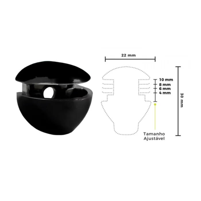 Suporte/Suporte Fenda Flex 4 a 10mm Preto 250310 (zoom)