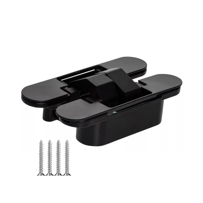 Dobradica Invisivel 3D Preto 110mm Para Moveis, E Acessorios: Parafusos - De Metal Comum (zoom)