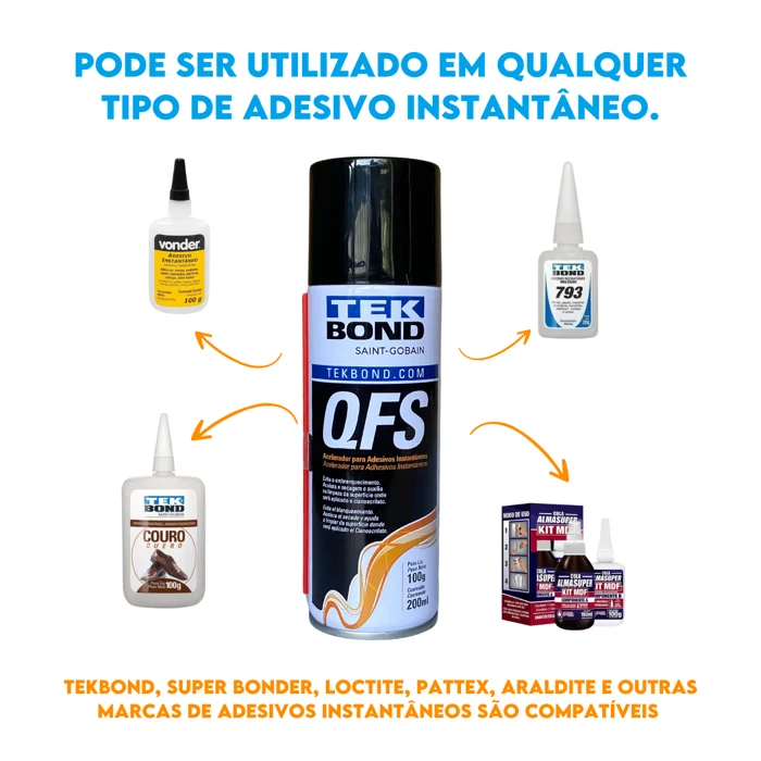 Pode ser utilizado em qualquer tipo de adesivo instantâneo.