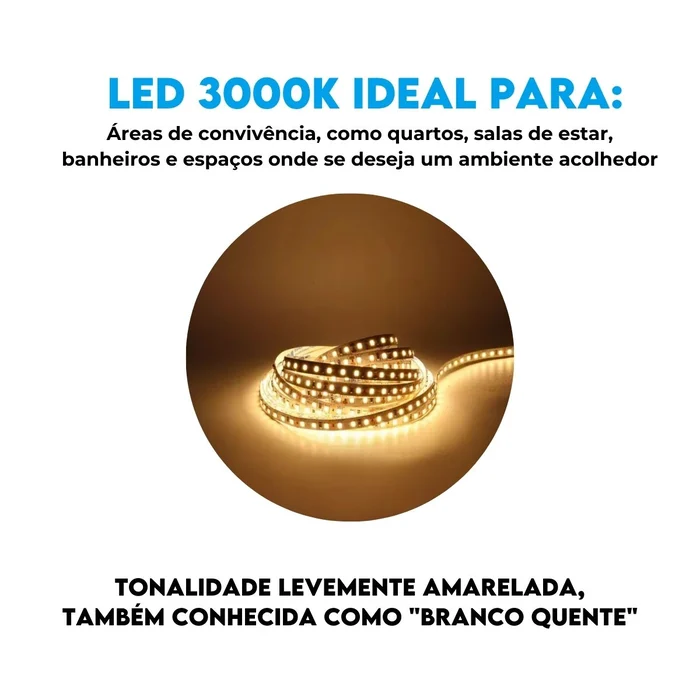 Fita Led Soft - 120 LED - 12v - 3528 - 10wm - 3000k  - 6412012301 (1)