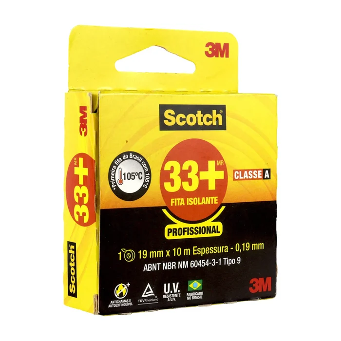 Fita Isolante Scotch 33+ 3m 10mx19mm Preta 3m 33+