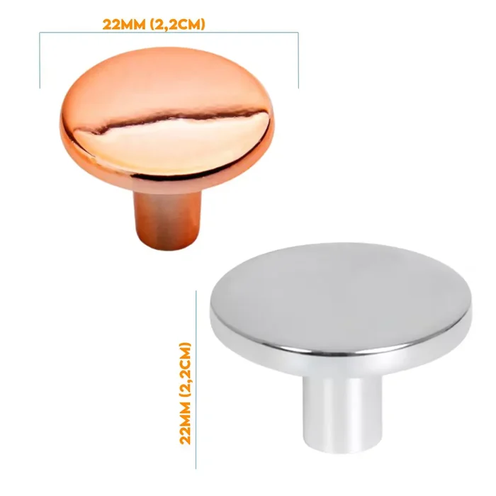 Puxador Ponto 22mm Rose 5022022