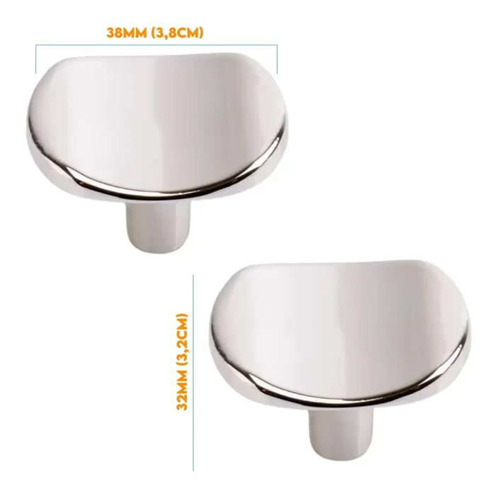 Puxador Ponto 32mm x 38mm Cromado 5002038