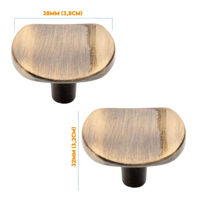 Puxador Ponto 32mm x 38mm Antique Brilho 5021038