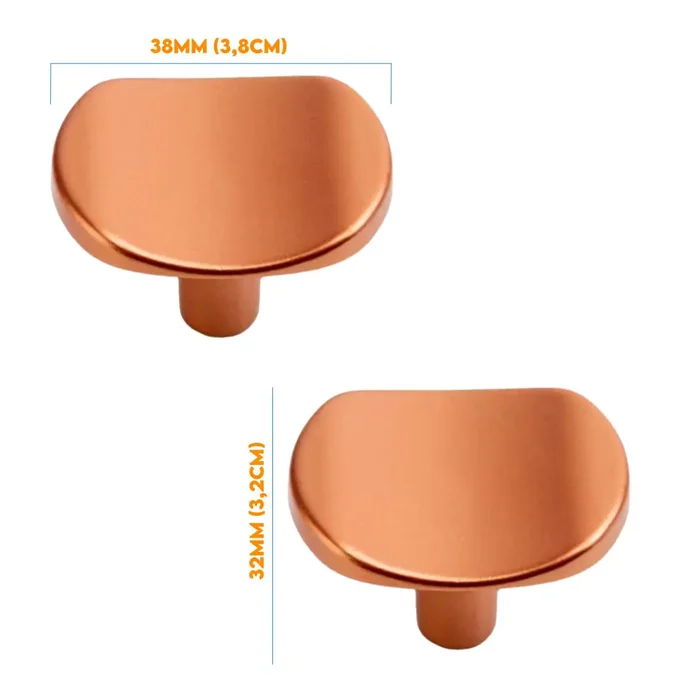 Puxador Ponto 32mm x 38mm Cobre 5015038