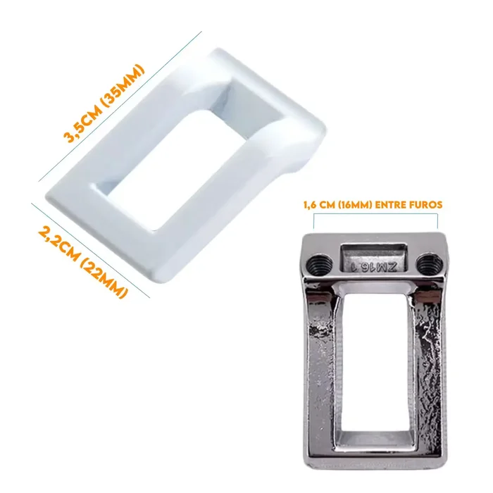 Puxador Armario Argola Quadrado Branco Brilhante 5020102
