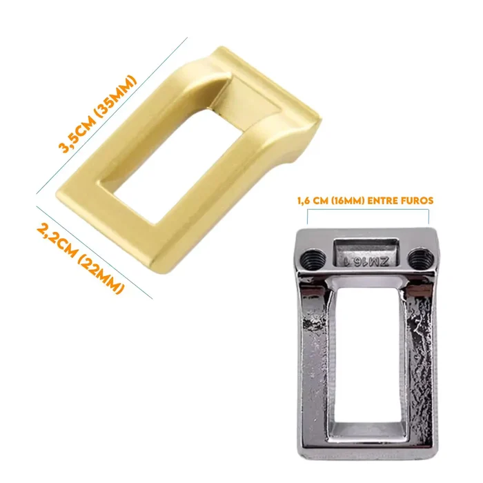Puxador Armario Argola Quadrado Dourado Fosco 50208102
