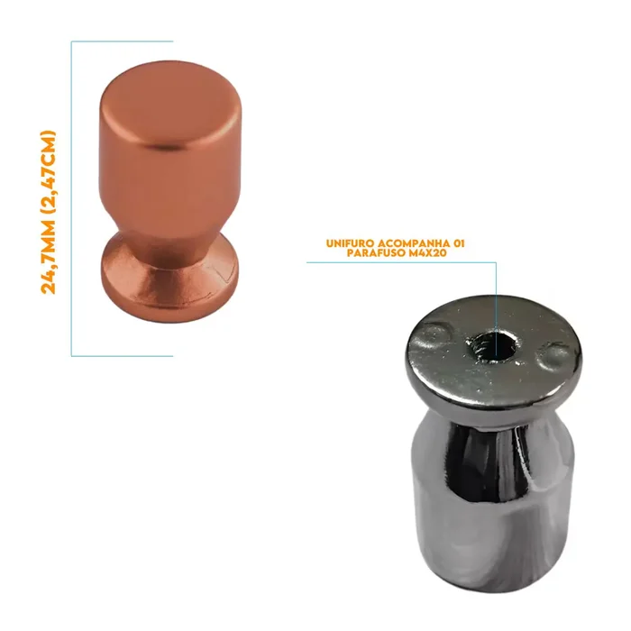 Puxador Armario Taça Unifuro Cobre 501507