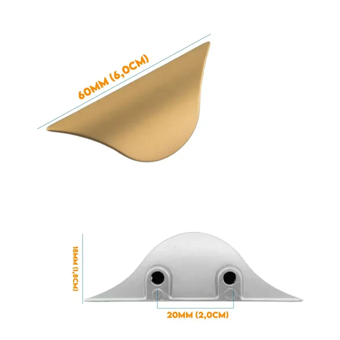 Puxador Armario Concha Aberta 20mm 60mm Dourado Fosco 50081320