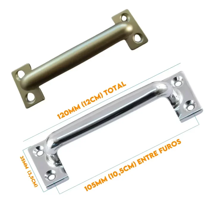 Puxador Alça 120mm  Dourado Fosco 50081120