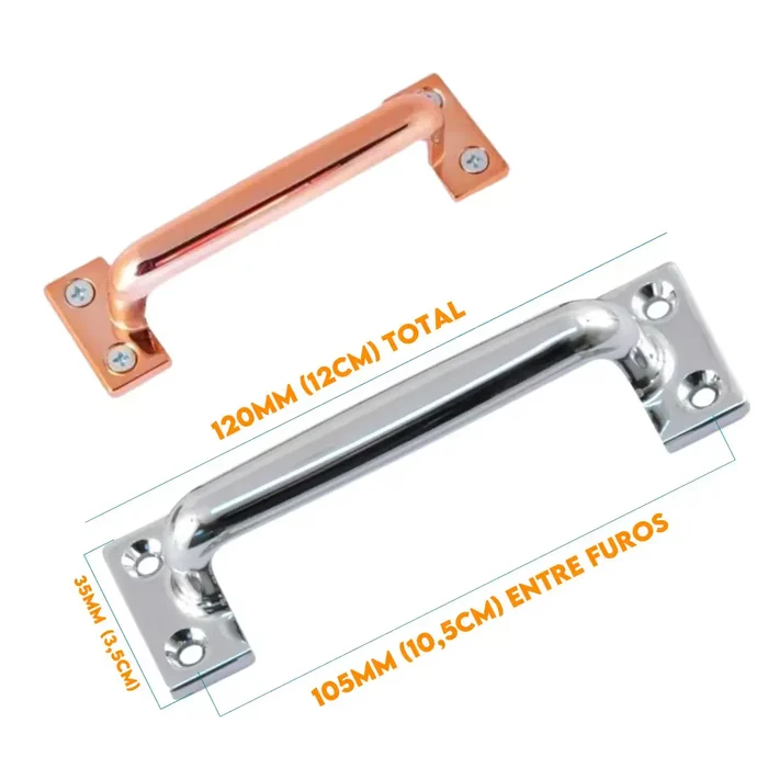 Puxador Alça 120mm Rose 5022120