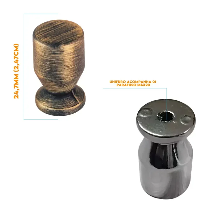 Puxador Armario Taça Unifuro Antique Fosco 5021107