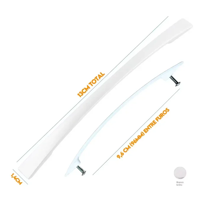 Puxador Armario Alça Curvo 96mm Branco Brilhante 50301296 (1)