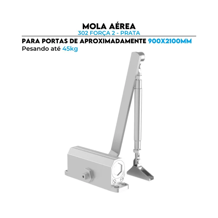 Mola Aérea 302 Força 2 Prata Soprano Fechamento Porta até 90 cm 45kg - 360622