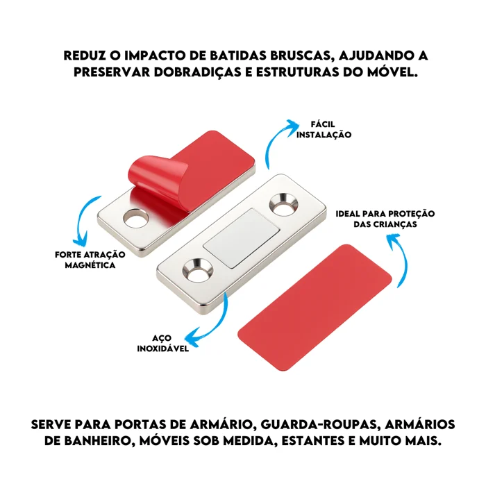 FECHO MAGNETICO PARA MOVEIS ACO POLIDO 42MX17MM - 390502