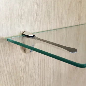 Suporte Para Prateleira Pelicano Vidro Madeira Cromado (zoom)
