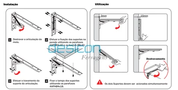 Mão Francesa Dobrável Para Mesa Suporte Articulado 50cm (zoom)