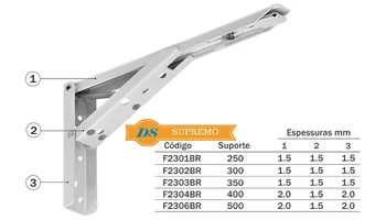 Mão Francesa Dobrável Para Mesa Suporte Articulado 50cm (zoom)