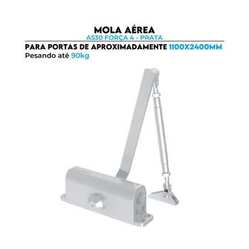 Mola Aérea A530 Força 4 Prata Soprano Fechamento Porta até 110 cm 90kg - 360642