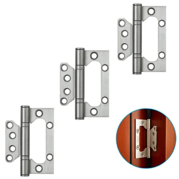 3 Dobradiças sem cava para portas Inox 4X3 S_ Rebaixo Escovado - 151205000