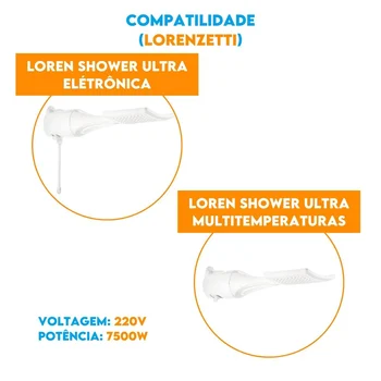 Resistência Lorenzetti 220v 7500w Loren Shower Ultra 3065M - 581039 - Lorenzetti