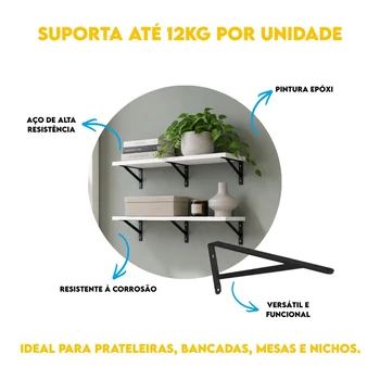 Suporta até 55 kg por unidade