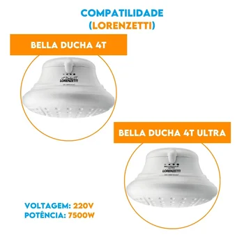 Resistência Pratimix 220v 7500w Bella Ducha 4 Temperaturas - 581024 - Lorenzetti