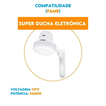 Resistência Pratimix 127v 5400w Super Ducha Eletrônica - 581016 - Fame