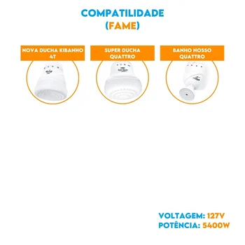 Resistência Pratimix 127v 5400w Nova Ducha Kibanho 4T - 581017 - Fame