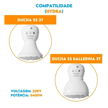 Resistência Pratimix 220v 5400w Ducha SS Ballerina - 581015 - Hydra