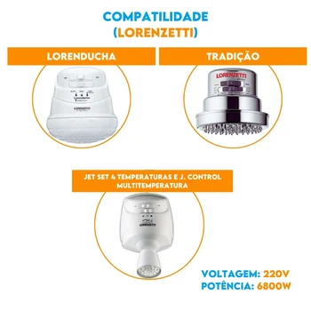 Resistência Pratimix 220v 6800w Ducha 4 Temperaturas - 581005 - Lorenzetti