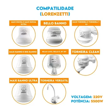 Resistência Pratimix 220v 5500w Tipo L 3 Temperaturas - 581004 - Lorenzetti