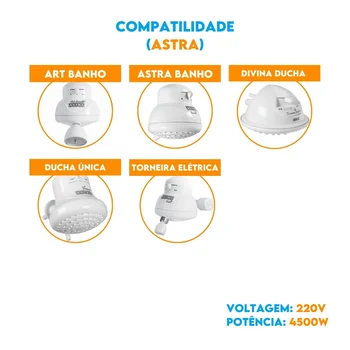 Resistência Pratimix 220v 4500w Tipo L 3 Temperaturas - 581003 - Astra