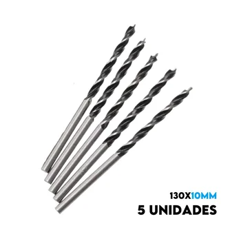 5 Brocas de 3 Pontas Irwin Para Madeira 130x10mm IW1858 4611105 - 4611105