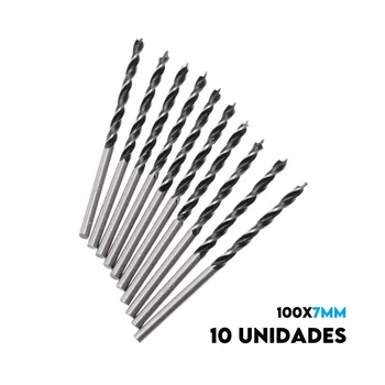 10 Brocas de 3 Pontas Irwin 100x7mm Para Madeira IW1855 - 46110710