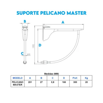 Medidas Suporte Pelicano Master - sku principal 240206000-24010600-24040601-24030600