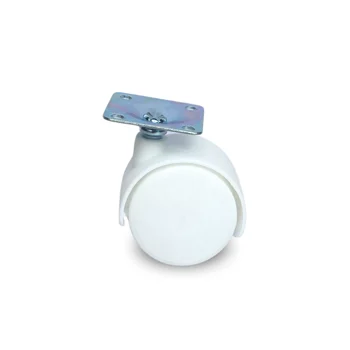 Rodizio Duplo Branco 40mm Plastico Sem Trava Giratório - 410103040