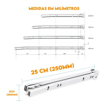 Corrediça de Gaveta 40cm Next Branco 15kg 53010240 (4)