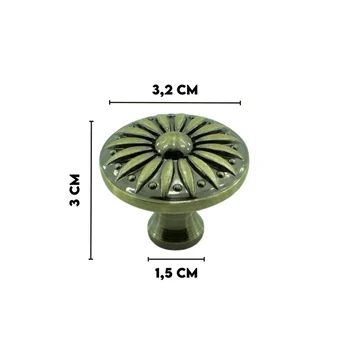 Medidas Puxador Colonial Antique Redondo - 5002000