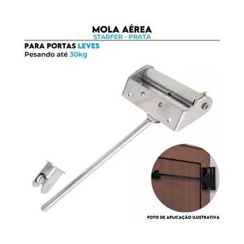 Mola Aérea Prata Starfer Fechamento Porta Leve até 30Kg - 361606