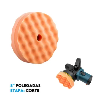 Boina Dupla Face Agressiva Espuma  Laranja Ondulada 8_ Polegadas - 181901000