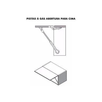 Pistão A Gás Mini Para Portas Moveis Armário 80N - sku 390110080