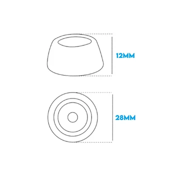 Medidas Sapata De Silicone Para Móveis 28MM Com Arruela De Reforço - 54001