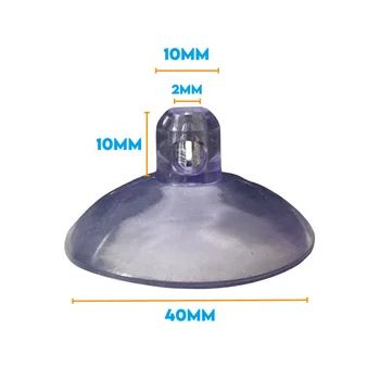 10 Ventosa Silicone Transparente Redonda 40mm Furo Fixação (zoom)