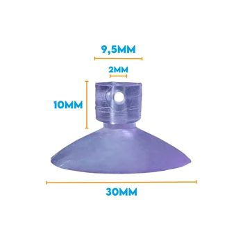 1000 Ventosas Pvc Cristal 30mm Diâmetro Com Furo Fixação (zoom)