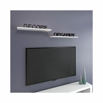 Prateleira de Madeira Branco 60x20 com Suporte Invisível (zoom)